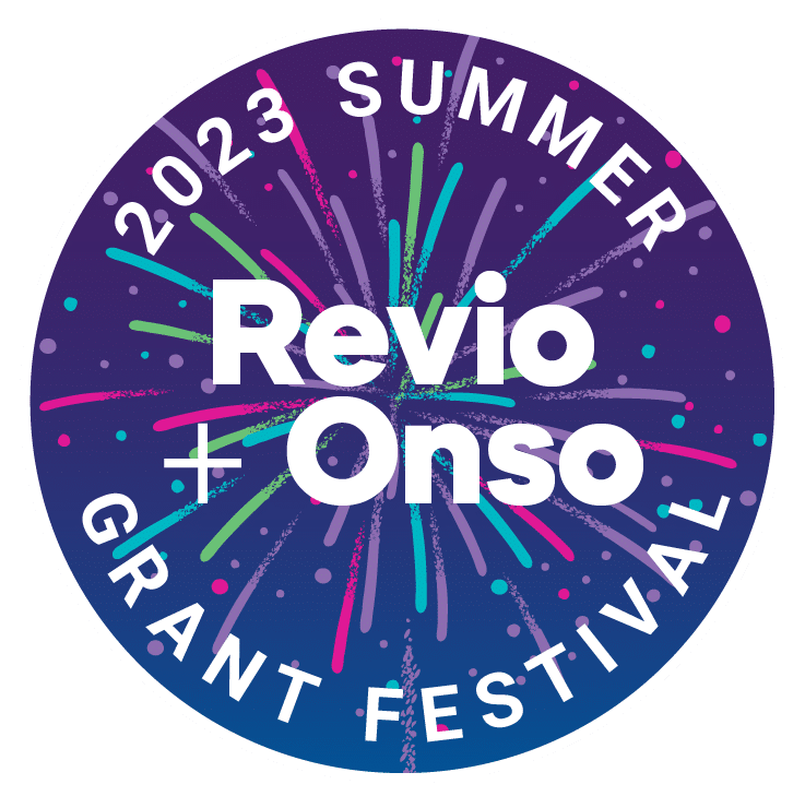 2023 Revio and Onso Summer Grant Festival logo