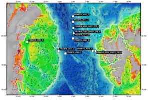 Bathymetric map of sampling locations