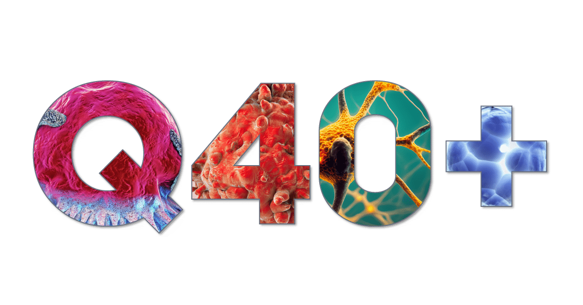 Decorative text of Q40+