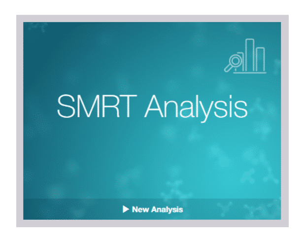 Teal blue SMRT Analysis screen - PacBio