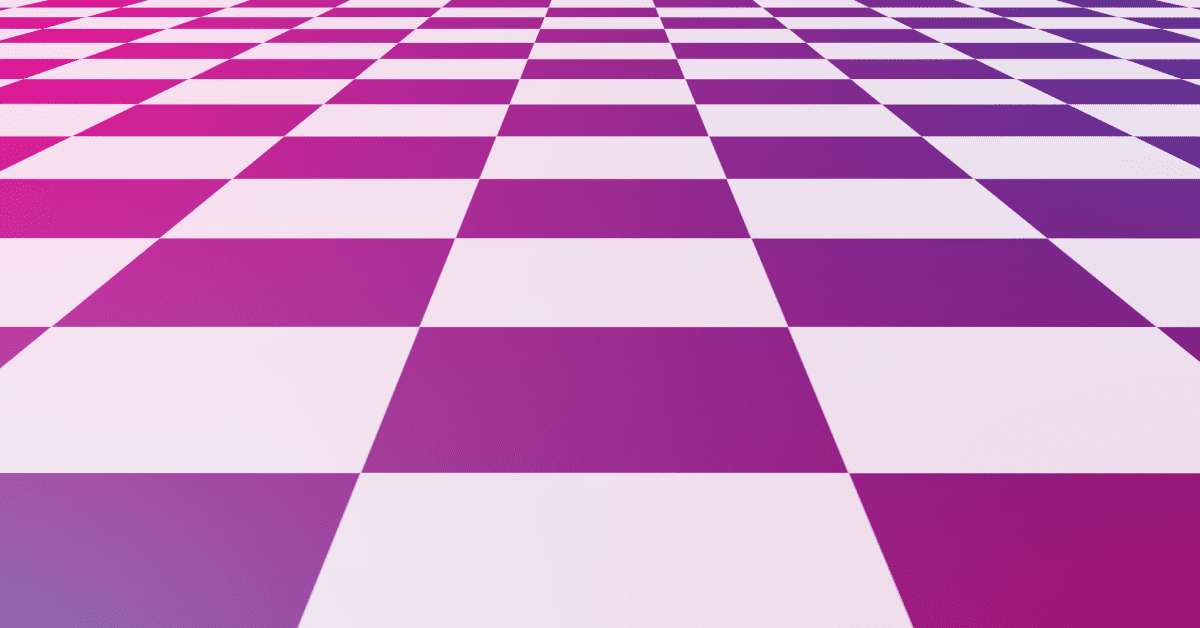 Large rectangular image of a purple and light pink checkerboard pattern for tandem repeats header image