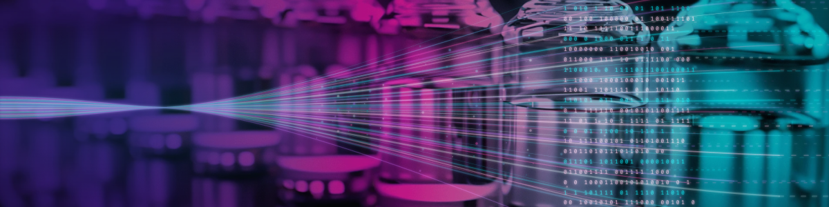 Header image depicting data overlay on vials