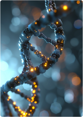 Image of DNA strand to depict highly accurate long-read sequencing benefits