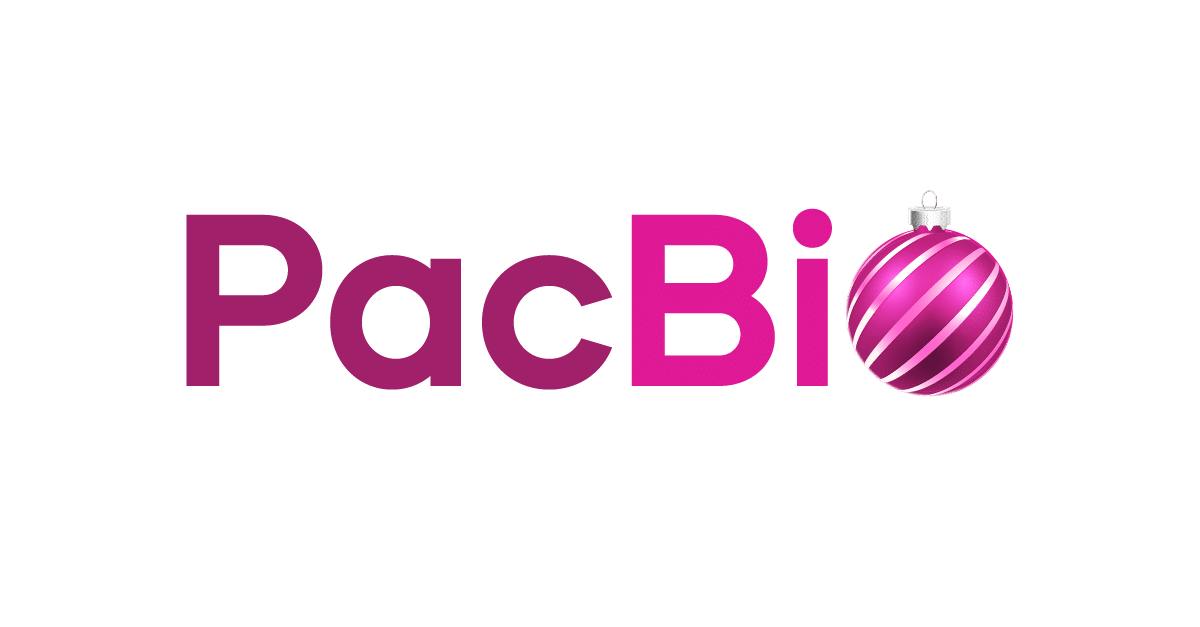 PacBio logo with Christmas ornament for an "o"