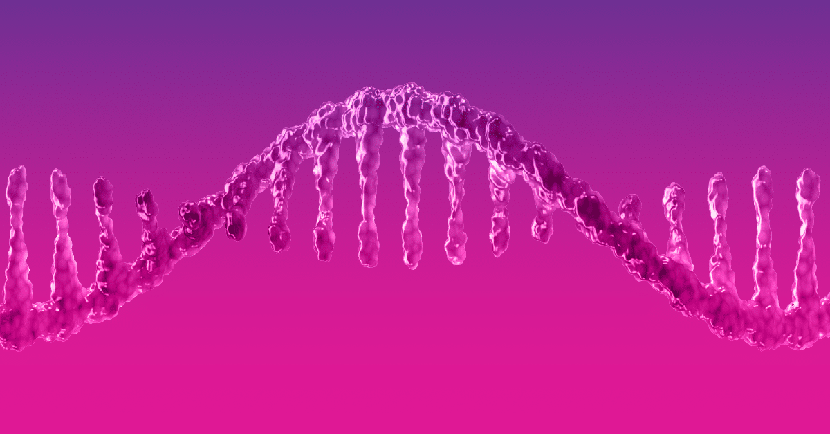 An image of RNA on a purple and magenta background
