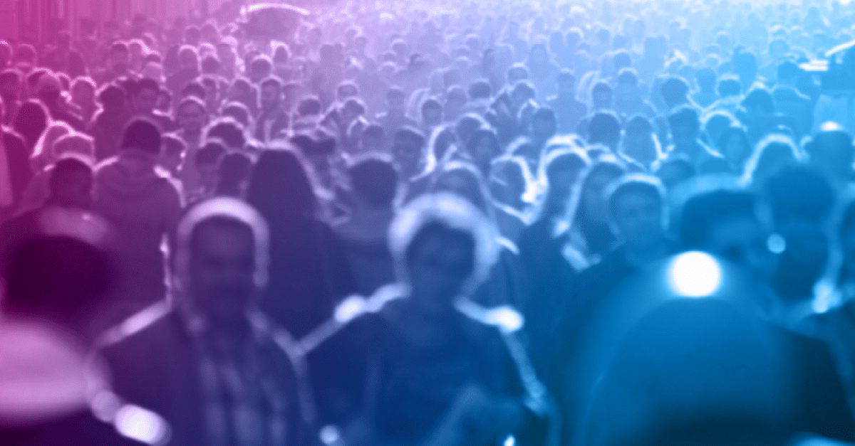 Stylized photo of a large crowd of people
