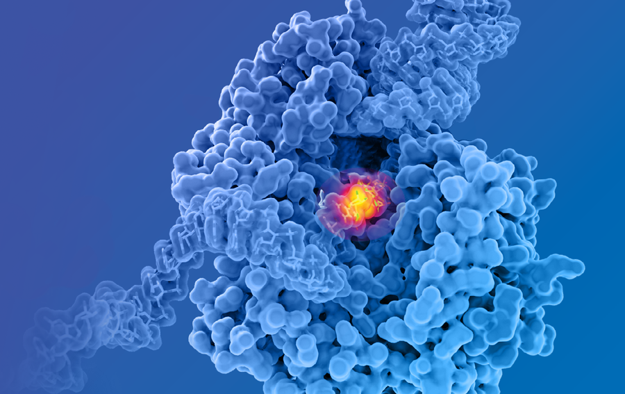 Abstract image with blue background graphically representing methylation