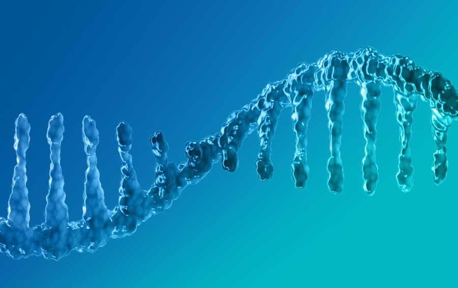 Stylized RNA image on blue/teal gradation