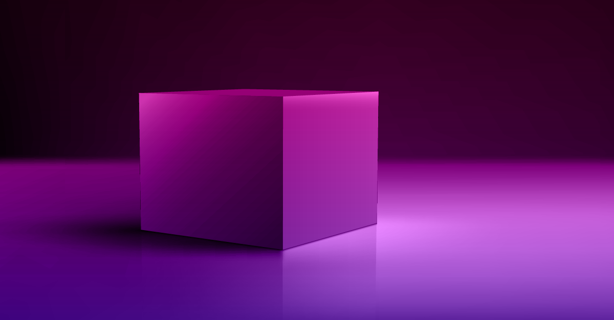 Stylized image of a box on a gradated background