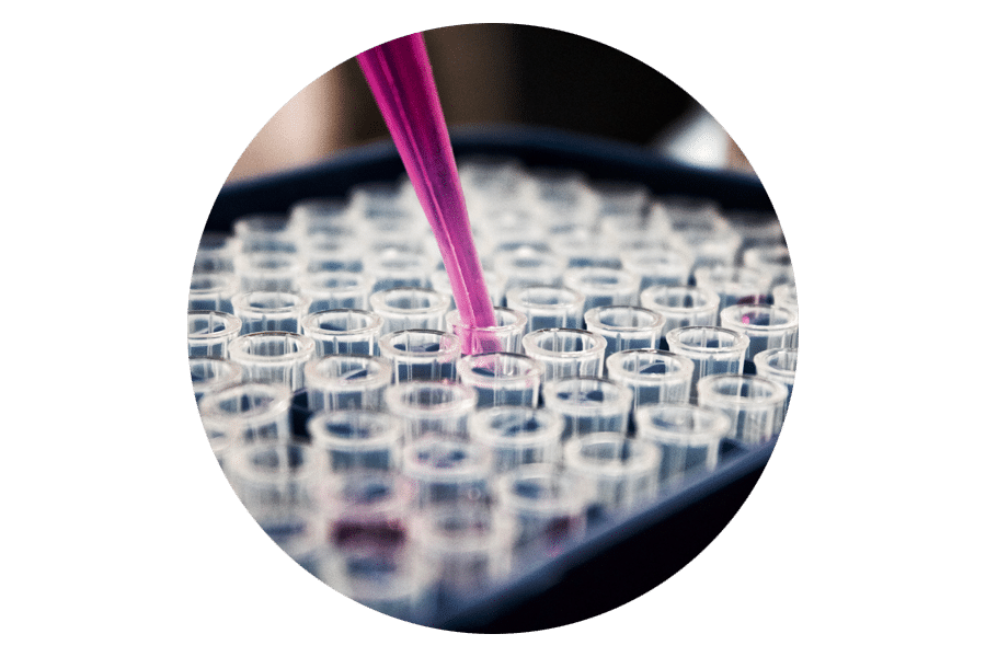 Roundel image of vials being filled by a pipette for Overcome pgx challenges