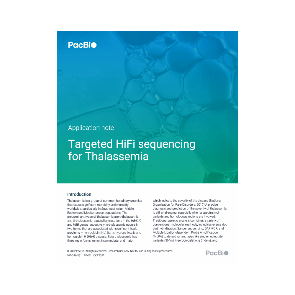 Roundel image for thalassemia app note - PacBio