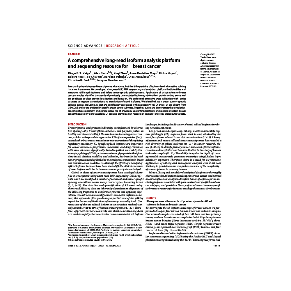 Roundel image thumbnail of Publication: isoform analysis cover image - PacBio
