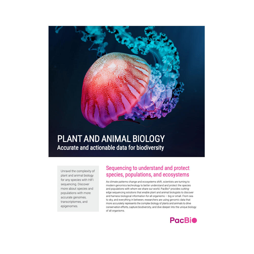 Roundel image thumbnail of Brochure: Plant + animal biology cover image - PacBio